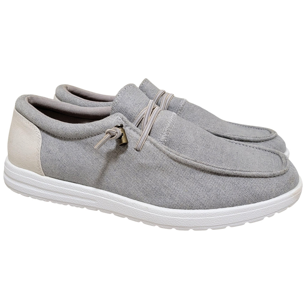 Sun + Stone Men Slip On Boat Shoe Sneakers Brian Size US 8M Light Grey
